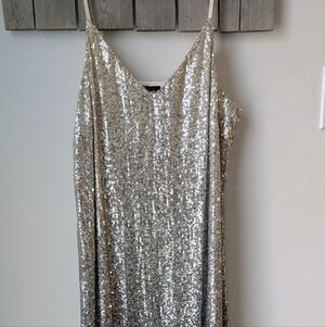 Reitmans Silver Sequin Midi Dress